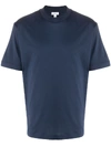 Sunspel Short Sleeve Mock Turtle T-shirt In Blue