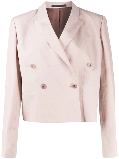 Paul Smith Cropped Double-breasted Blazer In Pink