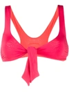 Stella Mccartney Tie-front Bikini Top In Pink