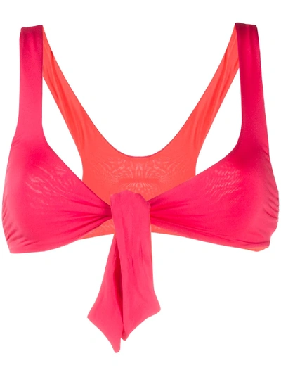 Stella Mccartney Tie-front Bikini Top In Pink