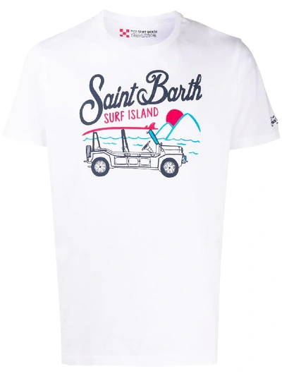 Mc2 Saint Barth Surf Island T-shirt In White