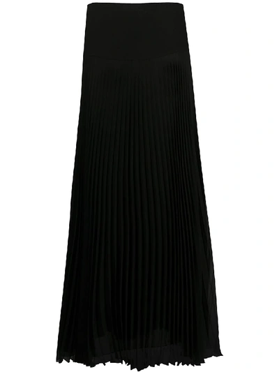Chloé Maxi Pleated Skirt In Black