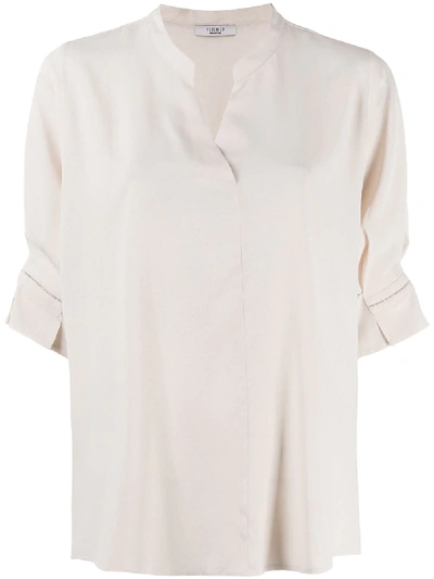 Peserico V-neck T-shirt In Neutrals