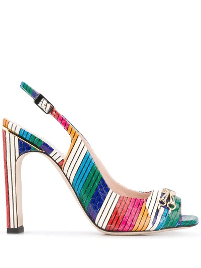 Pollini Slingback High Heel Sandals In Green