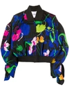 AINEA OVERSIZED FLORAL PRINT BOMBER JACKET