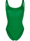 Eres Asia Ribbed-waist Swimsuit In Green