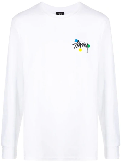 Stussy Dot Collage Long-sleeved T-shirt In Yellow