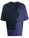 Issey Miyake Two Tone T In Blue