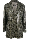 Manokhi Python-print Leather Jacket In Neutrals