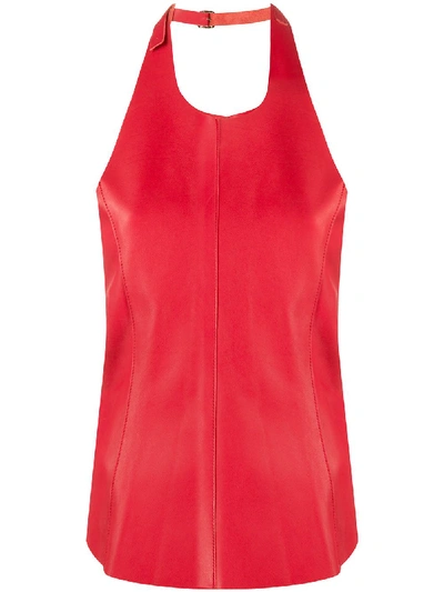 Manokhi Crew Neck Sleeveless Top In Red