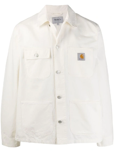 Carhartt Michigan Overshirt With Logo-patch In White