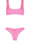 Reina Olga Ginny Scrunch Crinkle Bikini In Pink