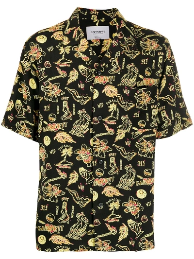 Carhartt All-over Print Shirt In Black