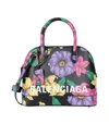 BALENCIAGA Small Floral Ville Top Handle Bag
