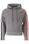 Thom Browne Interlock Rwb Stripe Hoodie In Grey