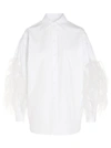 VALENTINO VALENTINO FEATHERED SLEEVE SHIRT