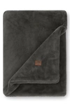 Ugg Coastline Plush Throw Blanket In Charcoal