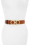 Ferragamo Reversible And Adjustable Gancini Belt In Sella Nero