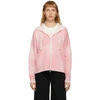 MONCLER PINK SPRAY PAINT ZIP-UP HOODIE