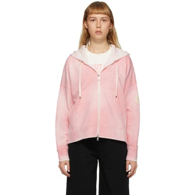 Moncler Spray Paint Dots Cotton Blend Hoodie In Pink