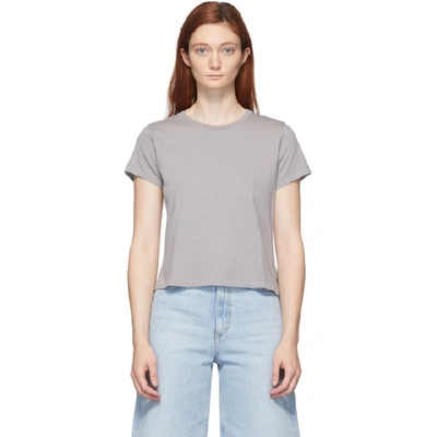 Agolde Linda Crewneck Boxy T-shirt - Xs In Light Grey