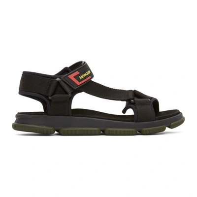 Moncler Black Simeon Sandals In 999 Black