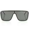 Saint Laurent Sl 364 Betty Ultra Light Mask Sunglasses In Black,mirrored