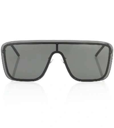 Saint Laurent Sl 364 Betty Ultra Light Mask Sunglasses In Black,mirrored