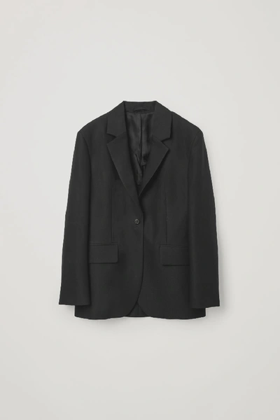 Cos Boyfriend-fit Blazer In Black