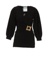 MOSCHINO MOSCHINO BUCKLED WRAP BLOUSE