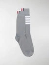 Thom Browne 4-bar Mid-calf Socks In Grey
