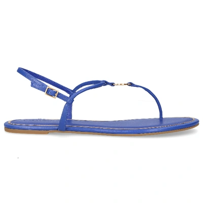 Tory Burch Women's Emmy T-strap Flat Sandals In Nautical Blue