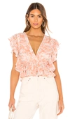 Tularosa Kaia Top In Blush Poppy Floral