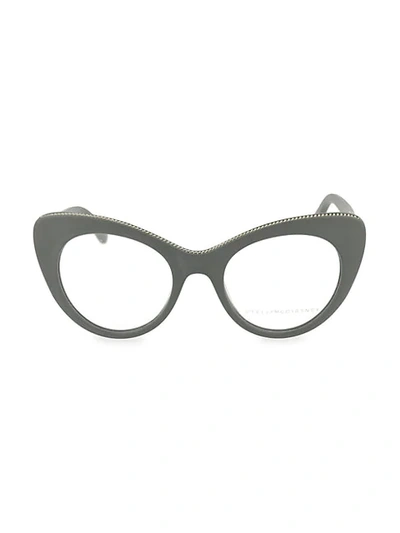 Stella Mccartney 49mm Cat Eye Optical Glasses In Grey