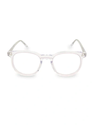 Linda Farrow 47mm Round Novelty Optical Glasses In Clear Transparent