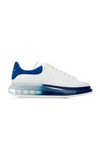 Alexander Mcqueen Exaggerated-sole Suede-trimmed Leather Sneakers In White