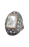 MORITZ GLIK WOMEN'S 18K GOLD; BLACKENED SILVER; DIAMOND AND SAPPHIRE RING,798041