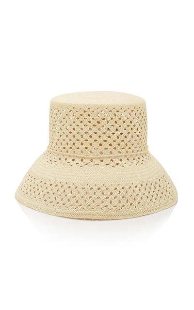 Sensi Studio Calado Lamp Shade Straw Hat In Neutral