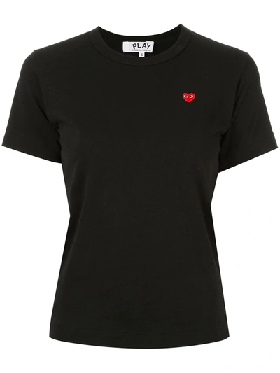 Comme Des Garçons Play Logo-patch T-shirt In Black
