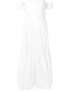 Staud Elio Off-the-shoulder Cotton-blend Midi Dress In White