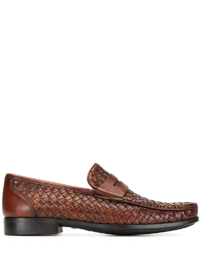 Magnanni Herrera Woven Loafers In Brown