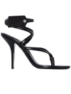 OFF-WHITE BLACK LEATHER SANDALS,11370342