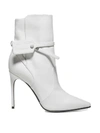 Off-white Zip Tie Pointed Toe Bootie In Bianco