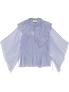 GUCCI RUFFLED COLLAR PLEATED BLOUSE