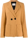 Dorothee Schumacher Textured Fitted Jacket In Yellow