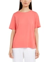 EILEEN FISHER COTTON T-SHIRT, REGULAR & PETITE SIZES