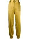 JUST CAVALLI ENGRAVED-BUTTON TAPERED TROUSERS