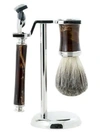 BEY-BERK 3-PIECE FUSION RAZOR, BADGER BRUSH & STAND SET,0400010930013