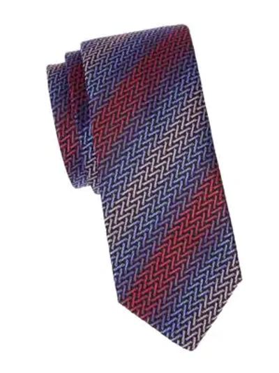 Missoni Iridescent Stripe Silk Tie In Red