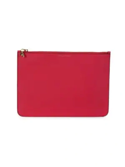 Alexander Mcqueen Small Skull-zip Leather Cosmetic Pouch In Fuchsia